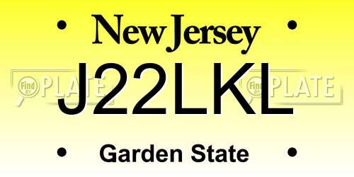 J22LKL New Jersey License Plate