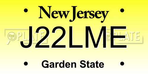 J22LME New Jersey License Plate