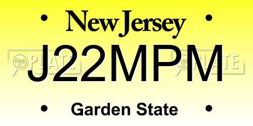 J22MPM New Jersey License Plate