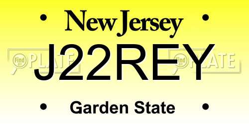 J22REY New Jersey License Plate