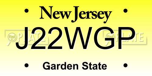 J22WGP New Jersey License Plate