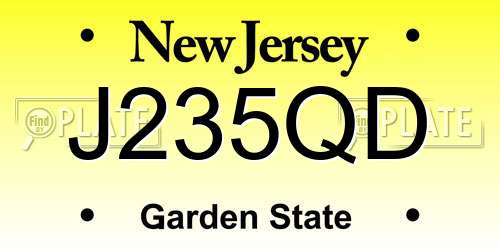 J235QD New Jersey License Plate