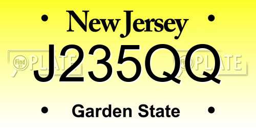 J235QQ New Jersey License Plate