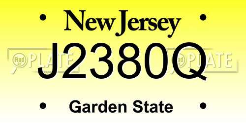 J2380Q New Jersey License Plate