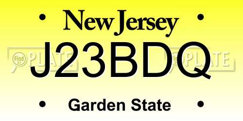 J23BDQ New Jersey License Plate