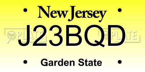 J23BQD New Jersey License Plate