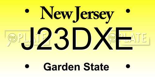 J23DXE New Jersey License Plate