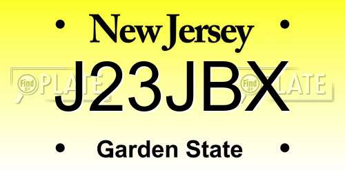 J23JBX New Jersey License Plate