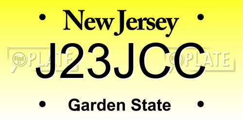 J23JCC New Jersey License Plate