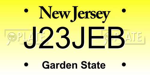 J23JEB New Jersey License Plate