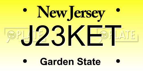 J23KET New Jersey License Plate