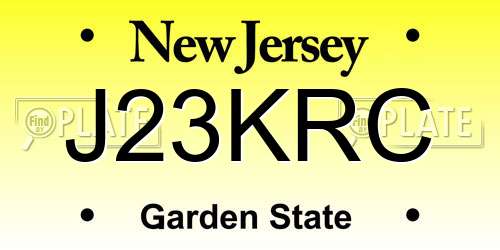 J23KRC New Jersey License Plate