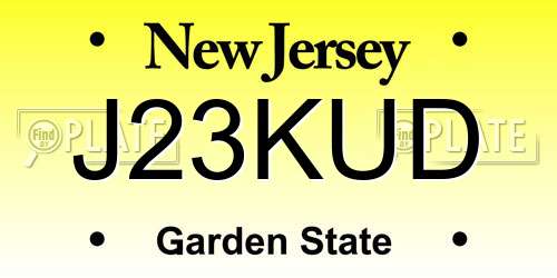 J23KUD New Jersey License Plate