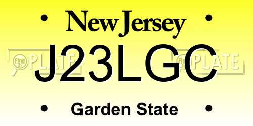 J23LGC New Jersey License Plate
