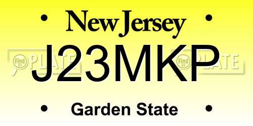 J23MKP New Jersey License Plate