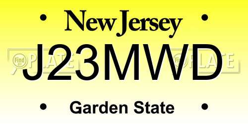 J23MWD New Jersey License Plate