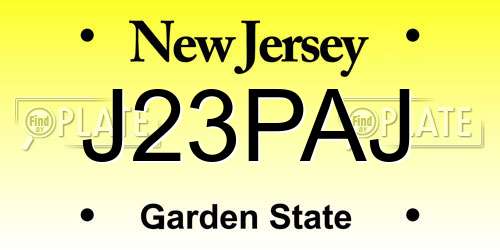 J23PAJ New Jersey License Plate