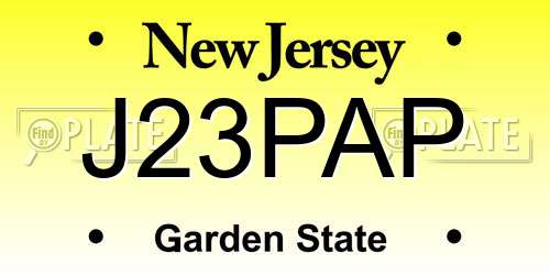 J23PAP New Jersey License Plate