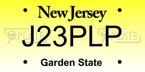 J23PLP New Jersey License Plate