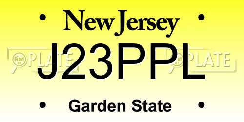 J23PPL New Jersey License Plate