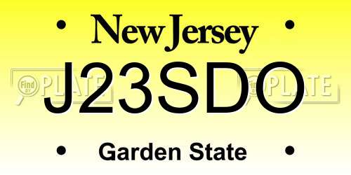 J23SDO New Jersey License Plate