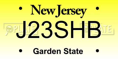 J23SHB New Jersey License Plate
