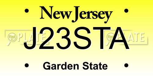 J23STA New Jersey License Plate