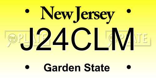 J24CLM New Jersey License Plate