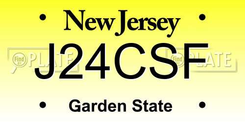 J24CSF New Jersey License Plate