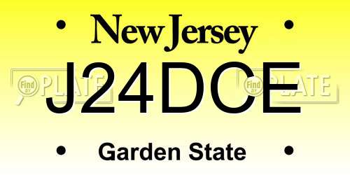 J24DCE New Jersey License Plate