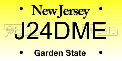 J24DME New Jersey License Plate