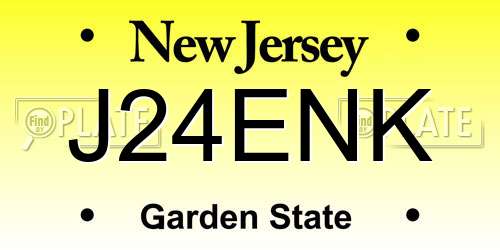 J24ENK New Jersey License Plate