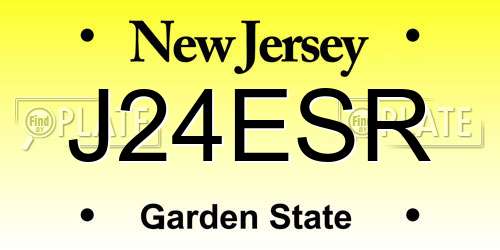 J24ESR New Jersey License Plate