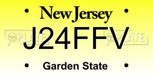 J24FFV New Jersey License Plate