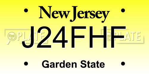 J24FHF New Jersey License Plate