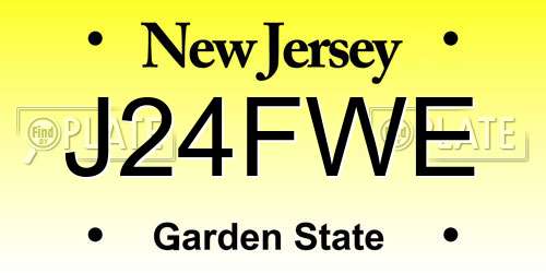 J24FWE New Jersey License Plate