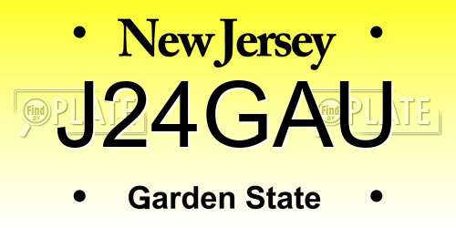 J24GAU New Jersey License Plate