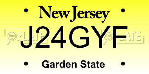 J24GYF New Jersey License Plate