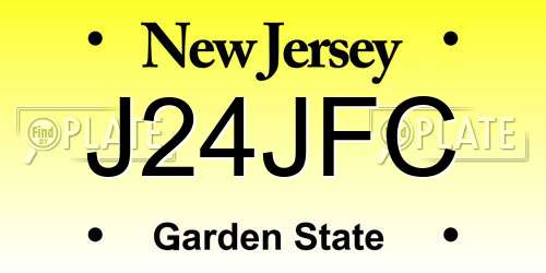 J24JFC New Jersey License Plate