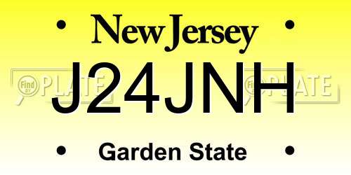 J24JNH New Jersey License Plate