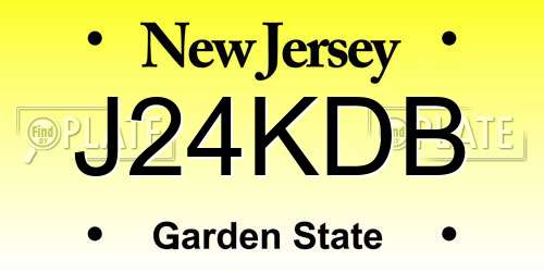 J24KDB New Jersey License Plate