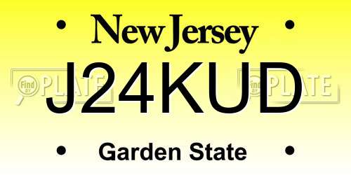 J24KUD New Jersey License Plate