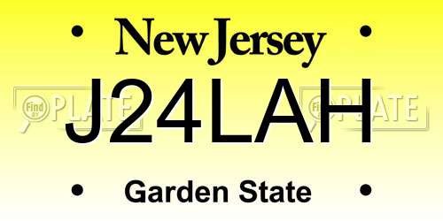 J24LAH New Jersey License Plate