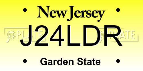 J24LDR New Jersey License Plate