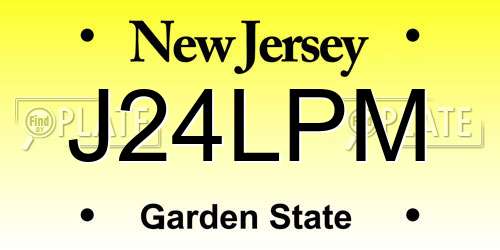 J24LPM New Jersey License Plate