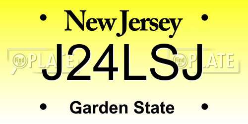 J24LSJ New Jersey License Plate