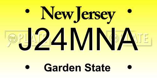 J24MNA New Jersey License Plate