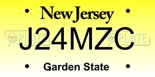 J24MZC New Jersey License Plate