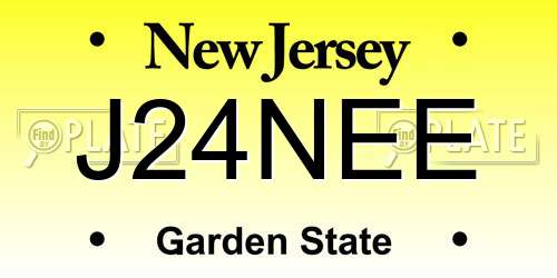J24NEE New Jersey License Plate