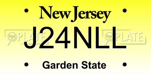 J24NLL New Jersey License Plate